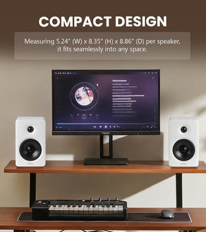 Edifier M90 Compact Bookshelf Speakers, Hi-Res Audio, LDAC, 100W RMS, White