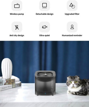 PETKIT Cat Water Fountain for Drinking, EVERSWEET SOLO SE -- Grey