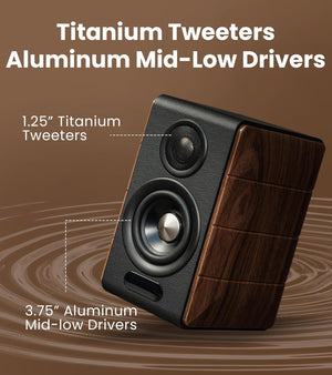 Edifier S880DB MKII Hi-Fi Bookshelf Speakers, 88W RMS, Walnut