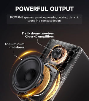 Edifier M90 Compact Bookshelf Speakers, Hi-Res Audio, LDAC, 100W RMS, White