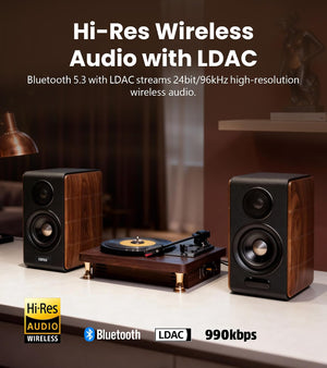 Edifier S880DB MKII Hi-Fi Bookshelf Speakers, 88W RMS, Walnut