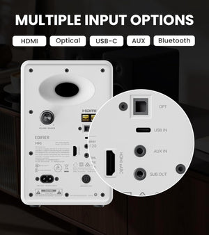 Edifier M90 Compact Bookshelf Speakers, Hi-Res Audio, LDAC, 100W RMS, White